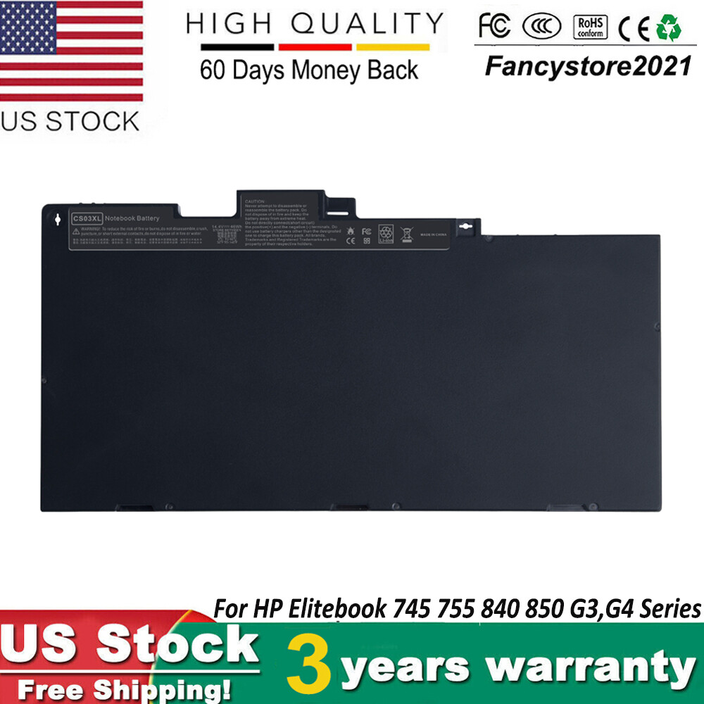 New Battery For HP CS03XL EliteBook 745 755 840 G3 G4 ZBook15u G3 800231-141