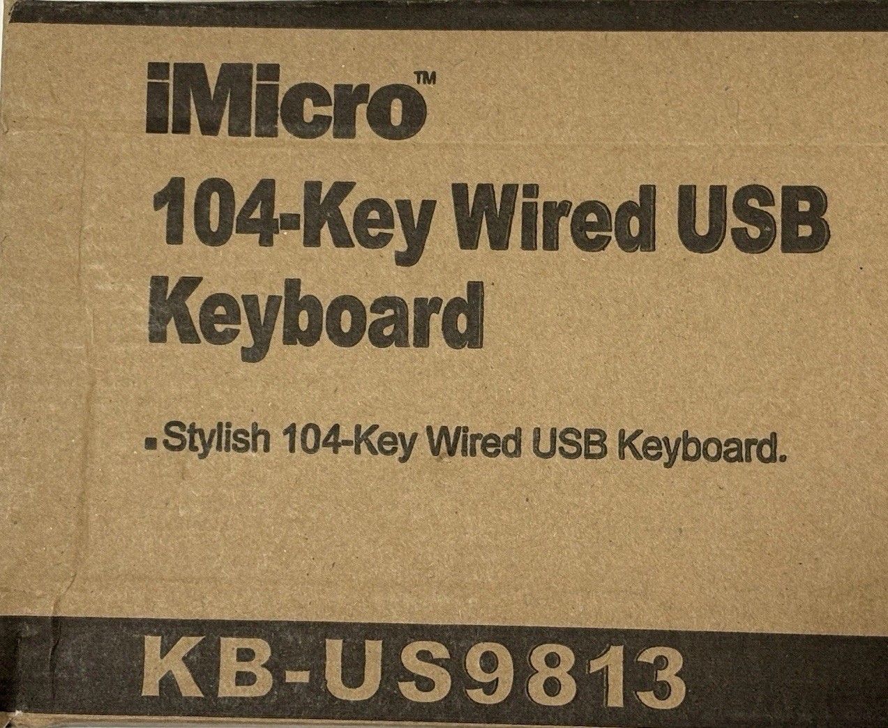 iMicro KB-US9813 104 Key Wired USB Standard Keyboard Tactile Key Switches Black