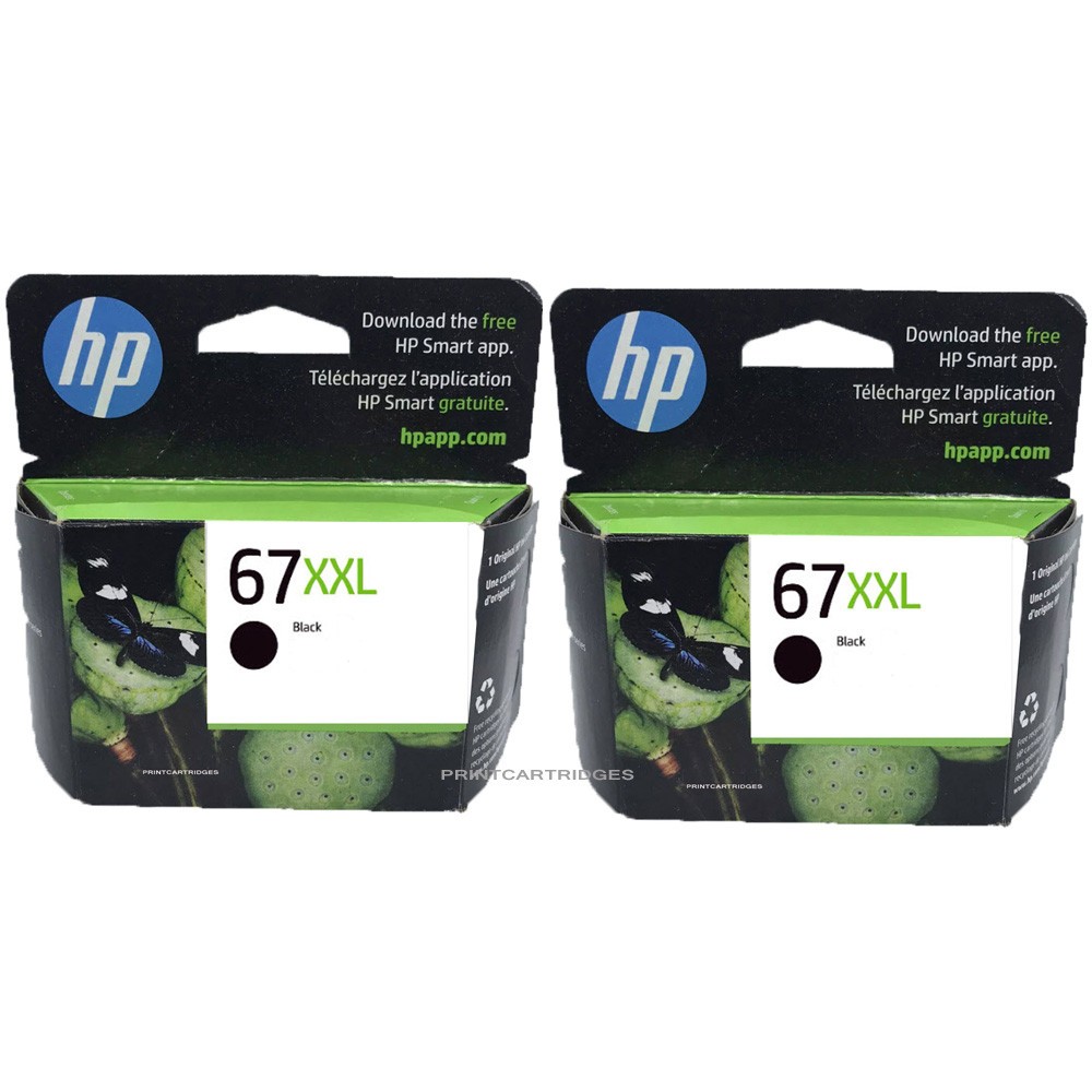 2pcs HP 67XXL Black Ink Cartridges