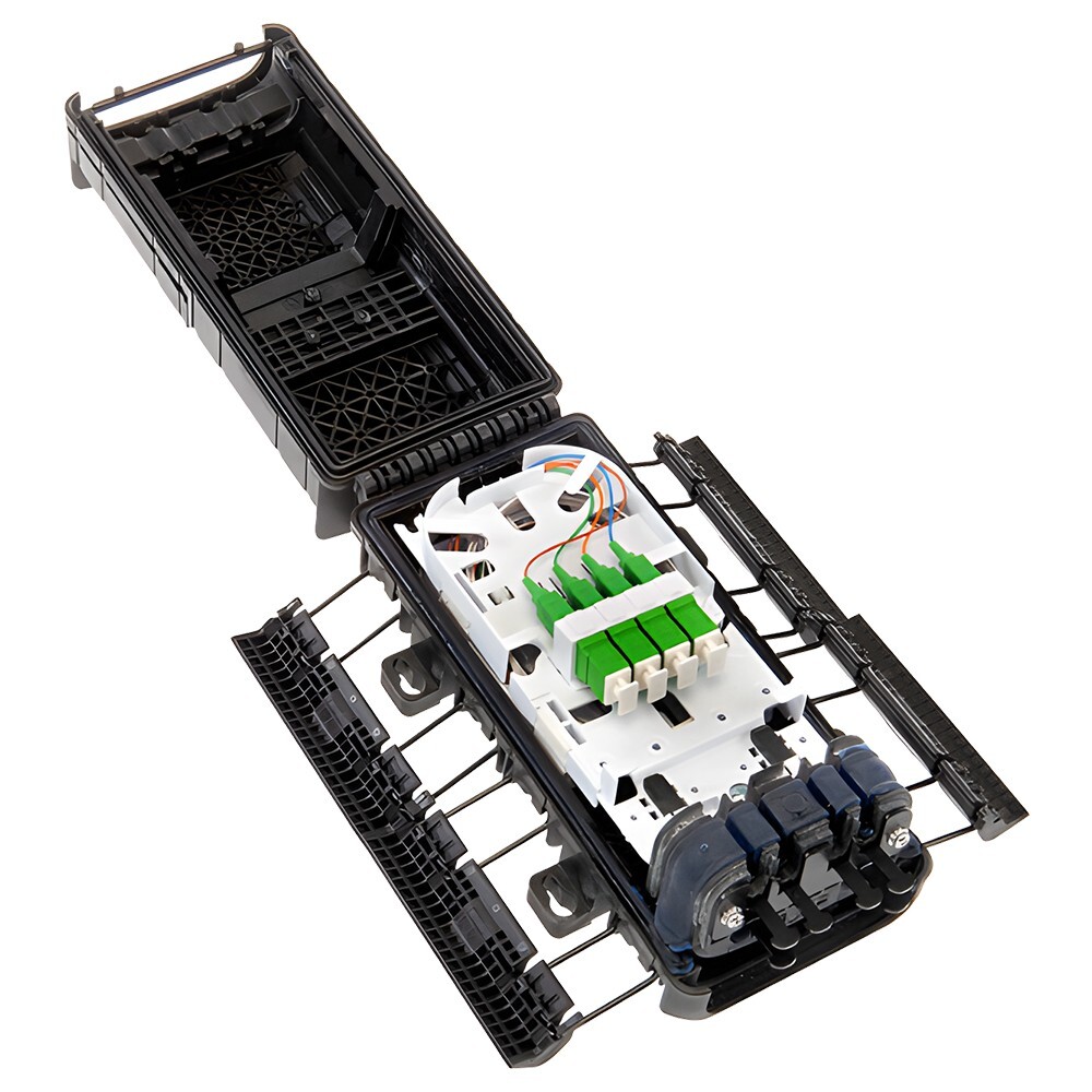 2 In, 4 Out - Indoor/Outdoor Burial Patch & Splice Fiber Enclosure Up to 24 Core
