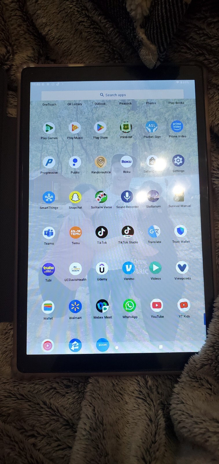 Tablet with TikTok on it