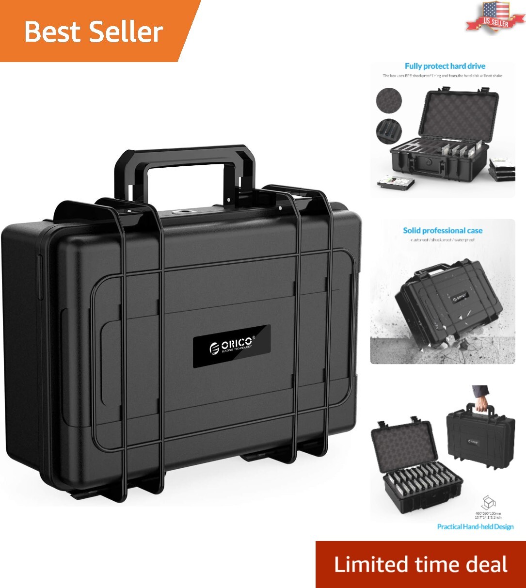 Multi-Protection Carry Case for 20 x 3.5" HDDs - Dustproof & Moisture-Resistant