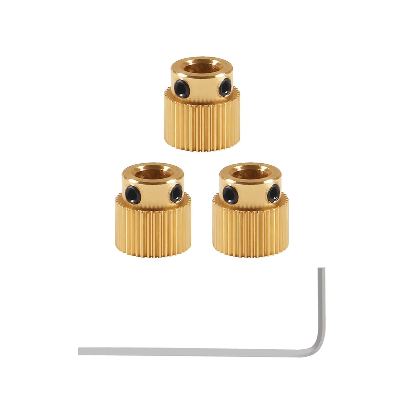 Aokin Brass Extruder Wheel Gear 40 Teeth Drive 3D Printer 3 Pcs