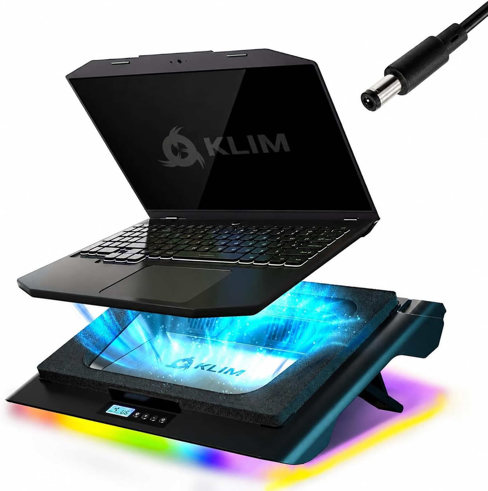 Laptop Cooling Pad, Dual Turbo Fans, 6300 RPM, RGB Lighting, 11-17.3 Inch