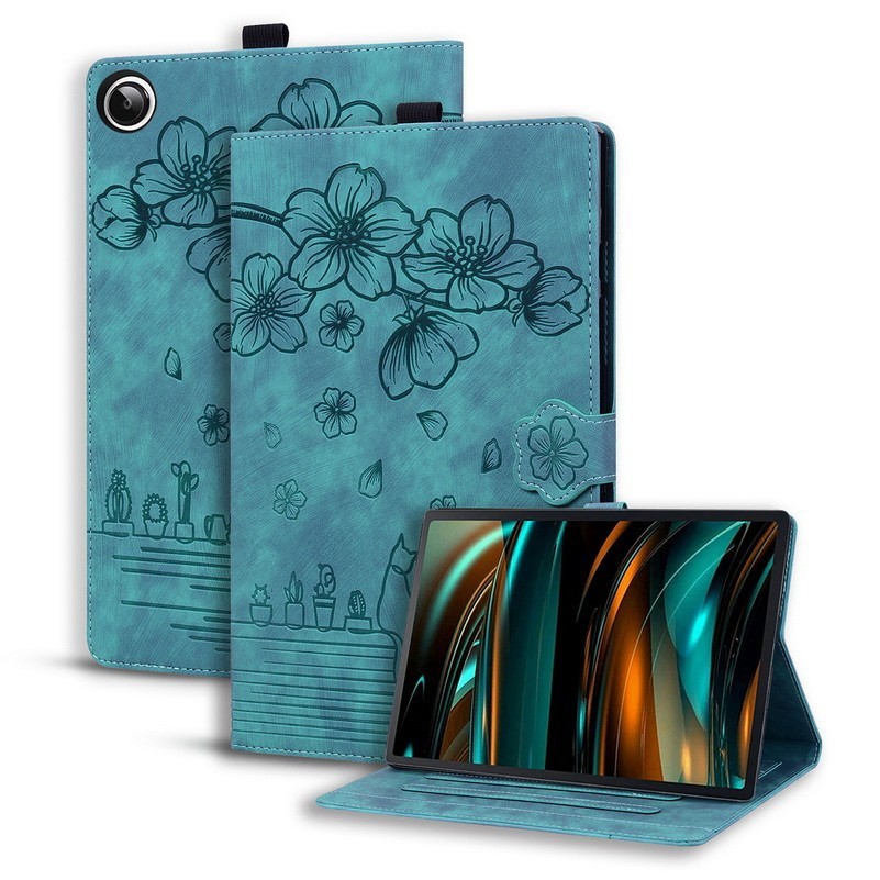 Leather Flower Cat Card Slot Tablet Case For Samsung Galaxy Tab A11 Plus A9+ A11