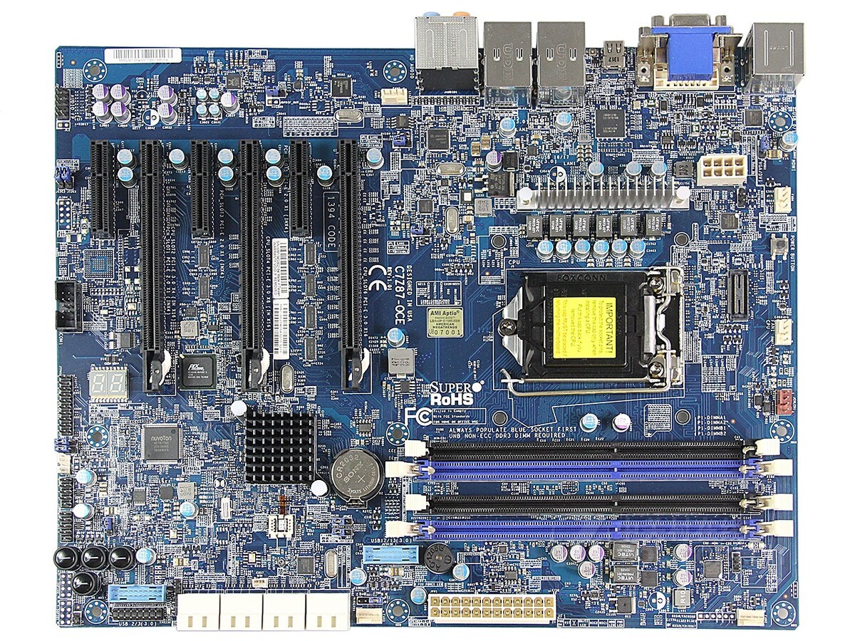 For Supermicro C7Z87-OCE Motherboard LGA1150 DDR3 32G DVI+VGA+HDMI ATX Tested ok