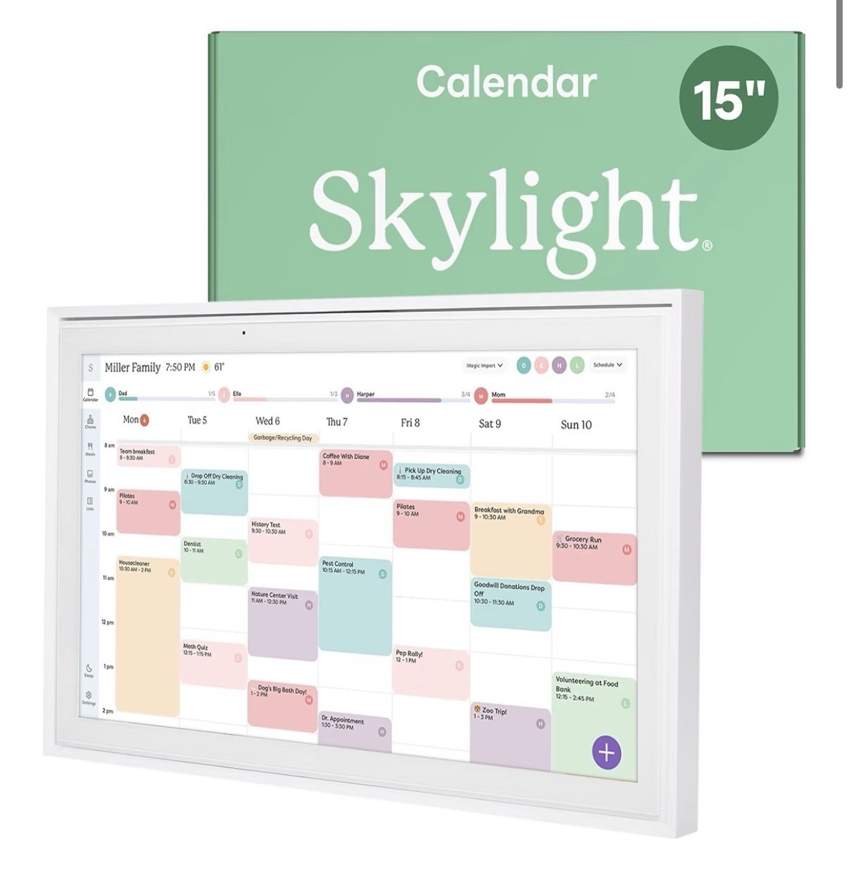 Skylight Calendar: 15 Inch Digital Calendar & Chore Chart, Smart Touchscreen
