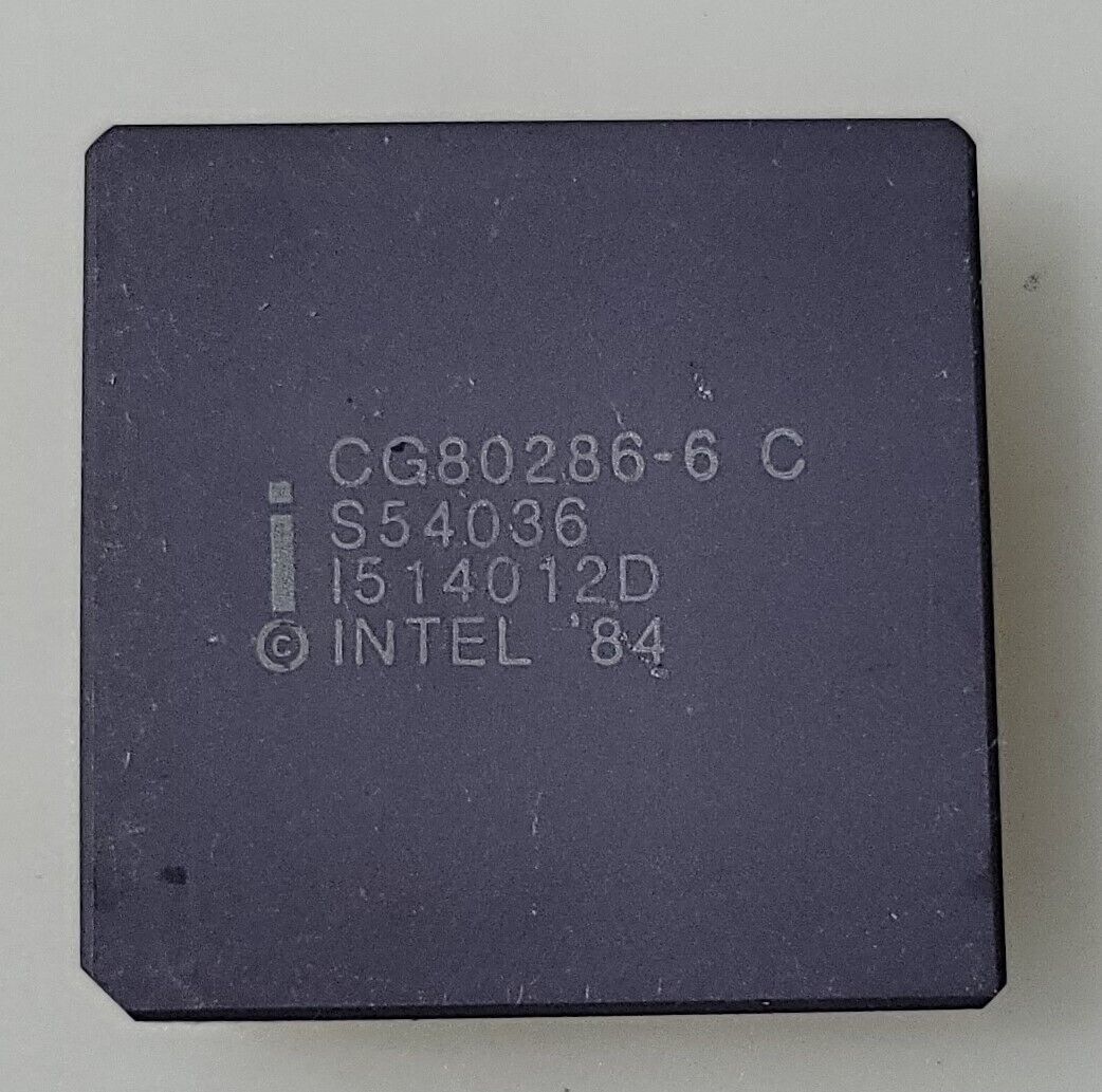 Vintage Intel CG80286-6C Ceramic Processor 1984 Collection or Gold Recovery