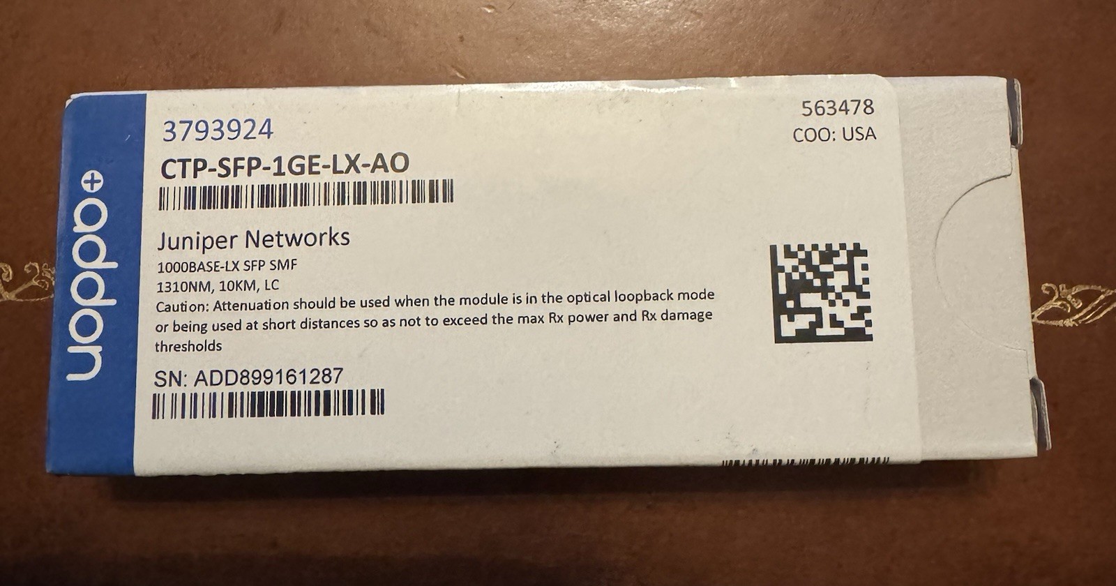 AddOn CTP-SFP-1GE-LX-AO 1000BASE-LX SFP Module for Juniper Networks LC 1Gbps