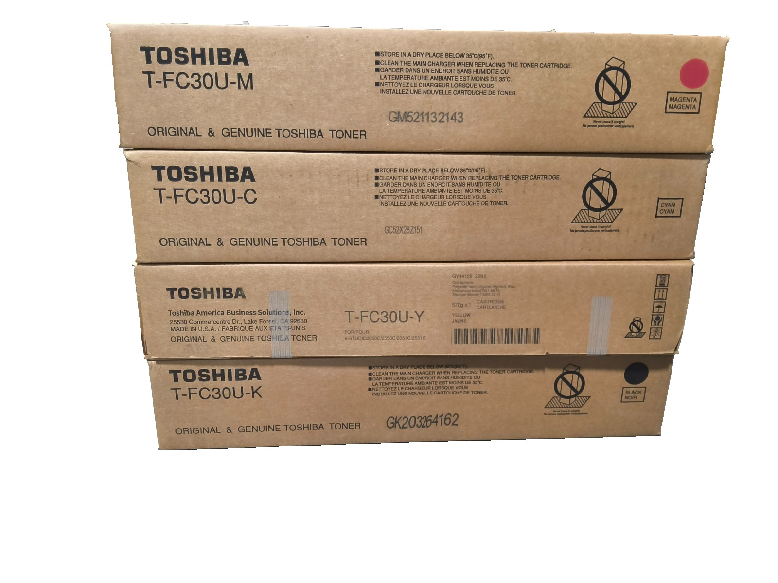 Genuine Toshiba KCMY Toner Set (TFCU30)