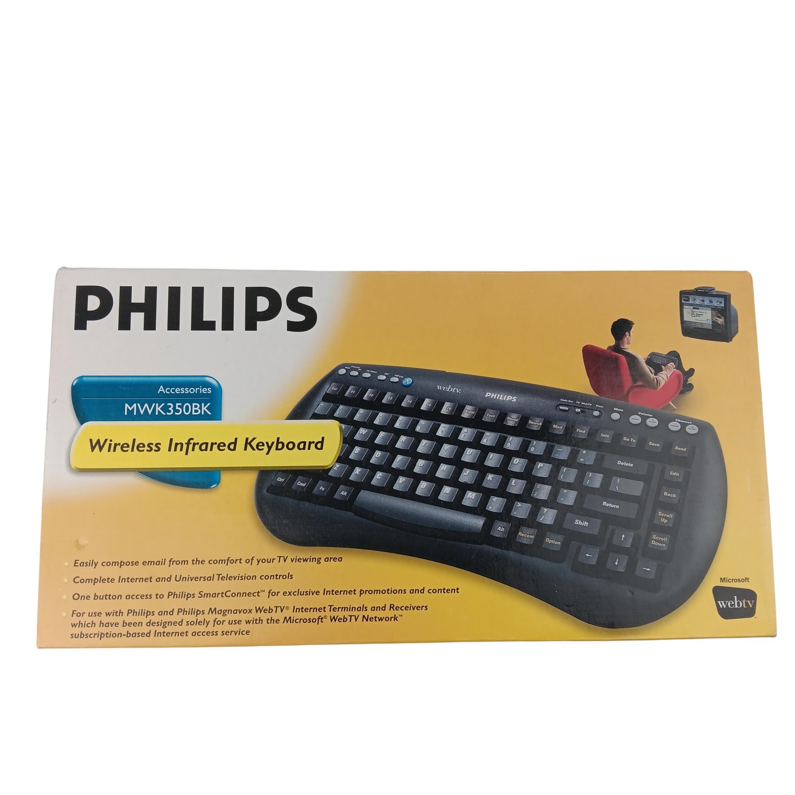 Philips MWK350BK Wireless Infrared Keyboard WebTV SWK-8670 New in Box Remote