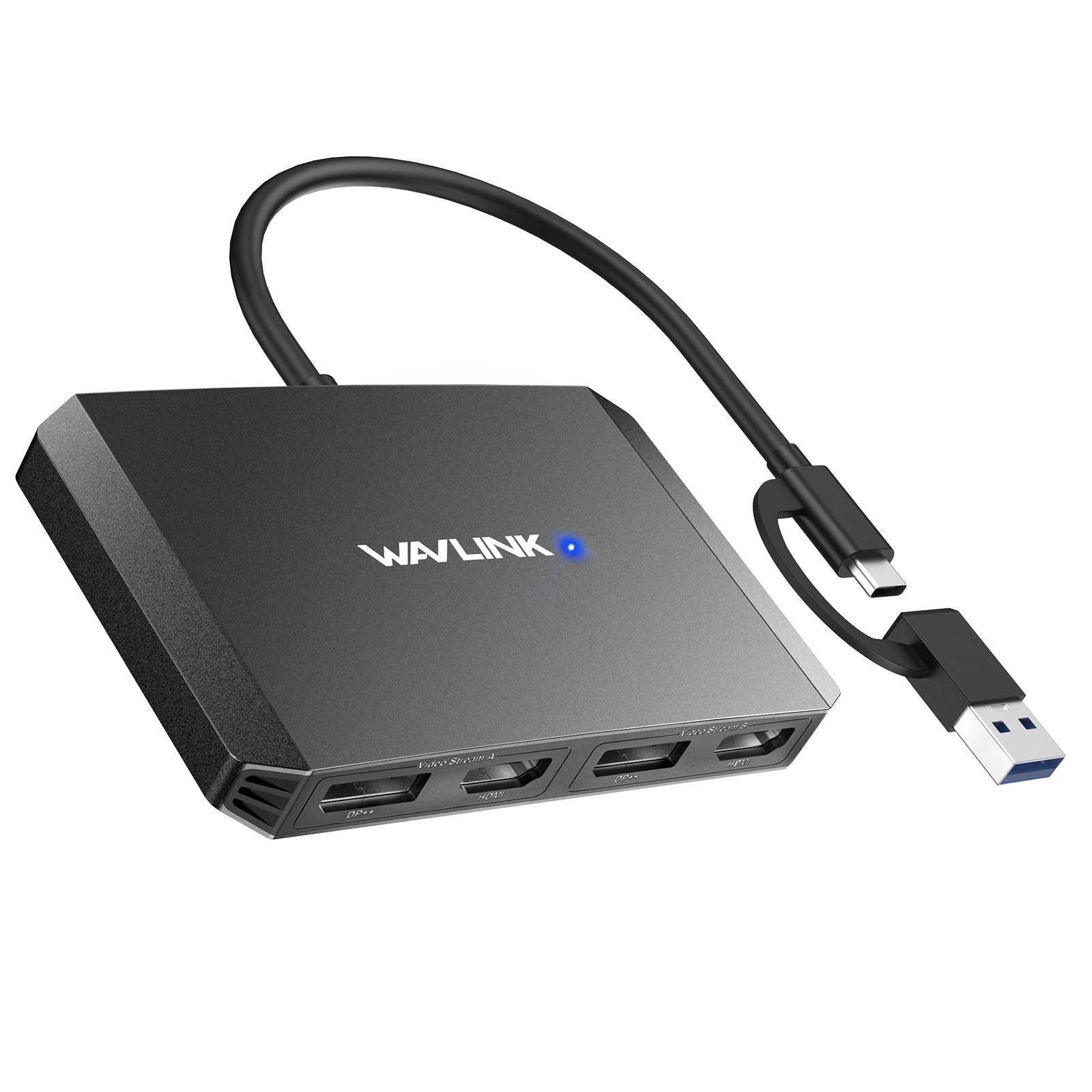 WAVLINK DisplayLink Dual 4K@60Hz Monitor Docking Station USB 3.0/USB C Hub