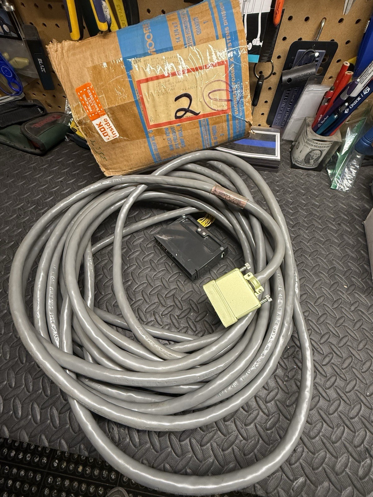 Vtg 1981 IBM 3705 Communications Controller Cord/Cable 50’ Long 300V 34& 48-Pin