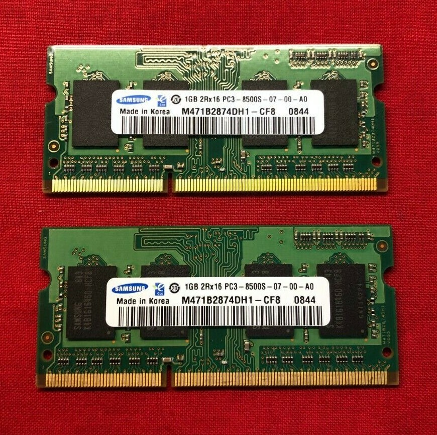SAMSUNG (1GBX2) 2GB 2Rx16 PC3-8500S RAM MEMORY M471B2874DH1-CF8