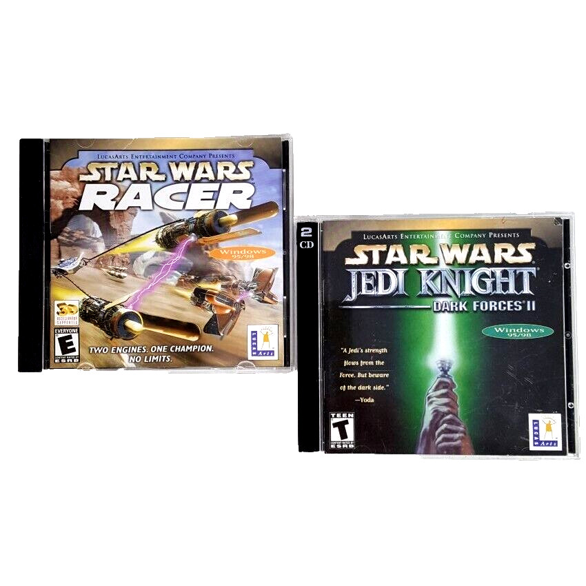 Star Wars Racer Jedi Knight Dark Forces II Windows Two 2 Video Games LucasArts 