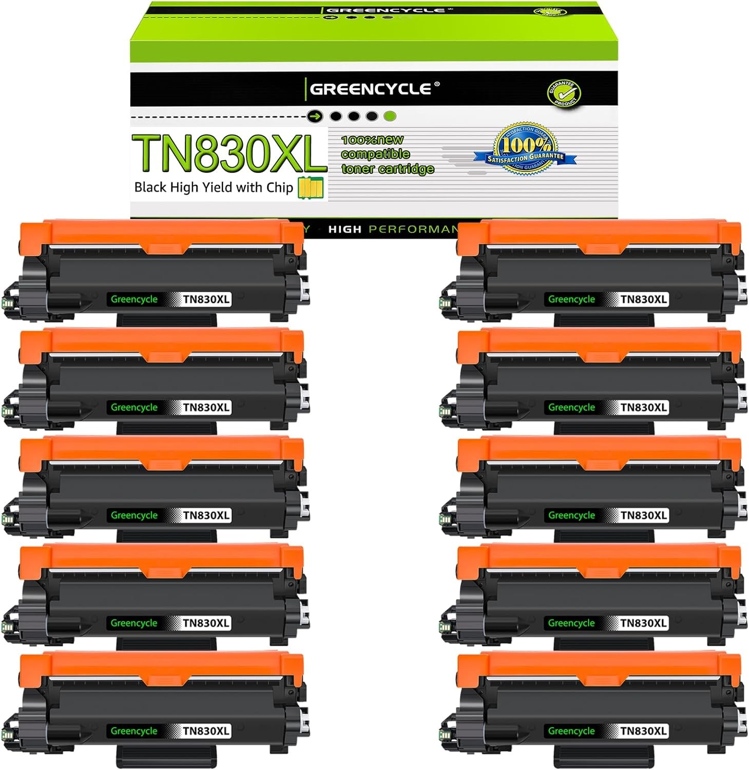 10PK TN830 TN830XL Toner Cartridge for Brother MFC-L2760DW DCP-L2640DW L2647DW