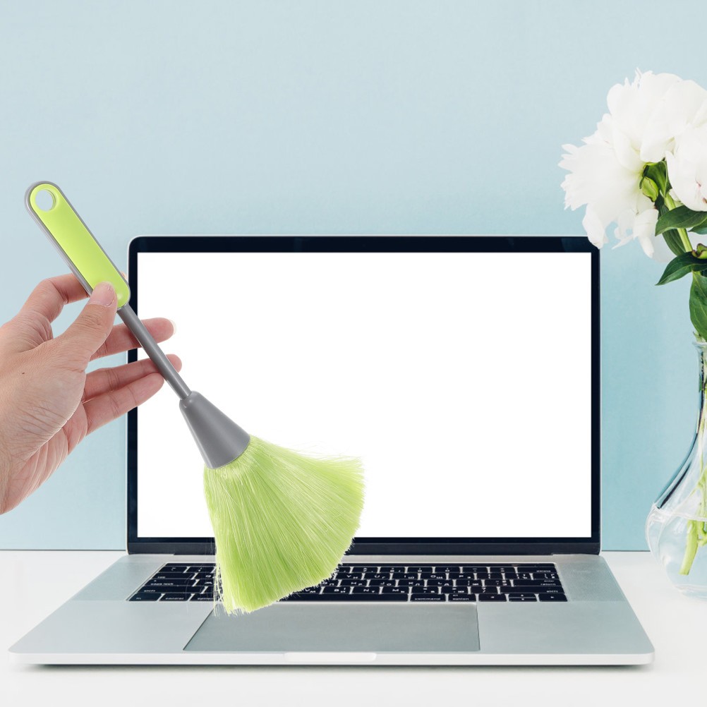 2Pcs Keyboard Cleaning Brush Reusable Coffee Color Durable Fiber for Home Use