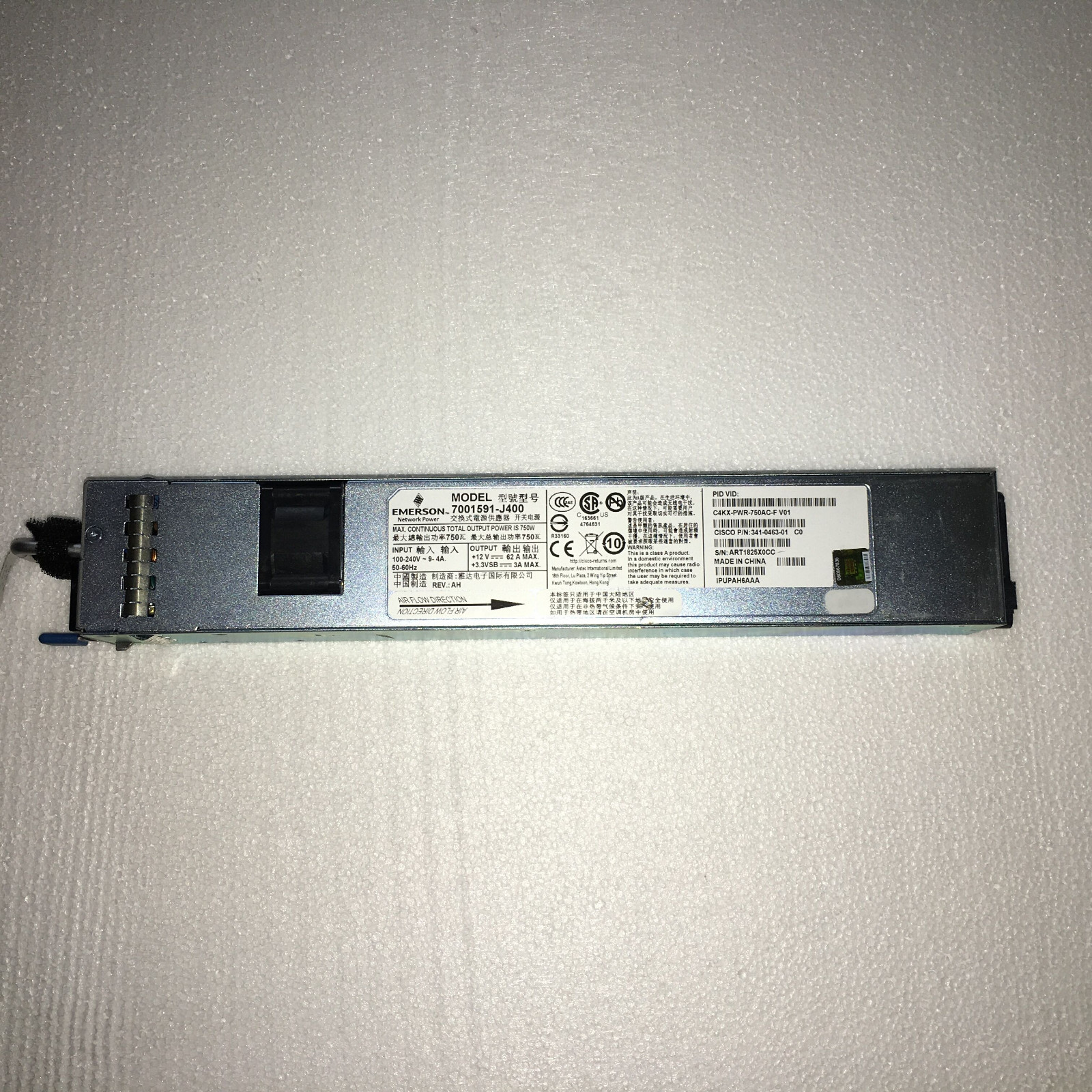 1PC CISCO C4KX-PWR-750AC-F 750W AC Power Supply for Catalyst 4500-X Switch 