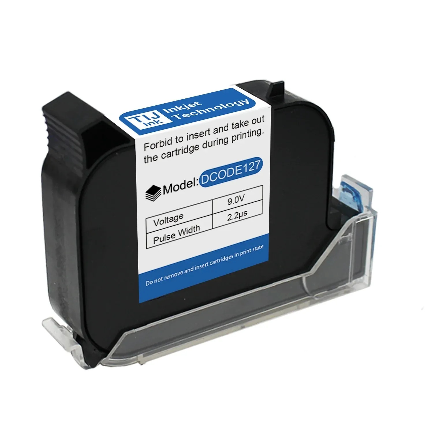 Encrypted Ink Cartridges 12.7mm Nozzle High Adhesion Original Ink Black Fast Dry