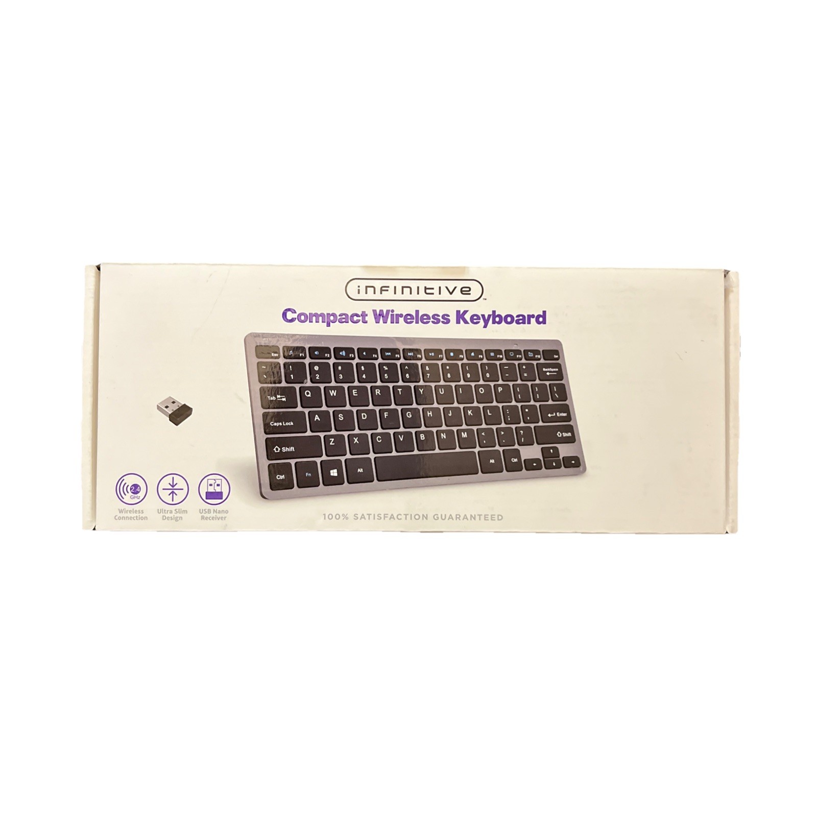 Infinitive Compact Wireless Keyboard Ultra Slim Keyboard 2.4 GHz USB Nano