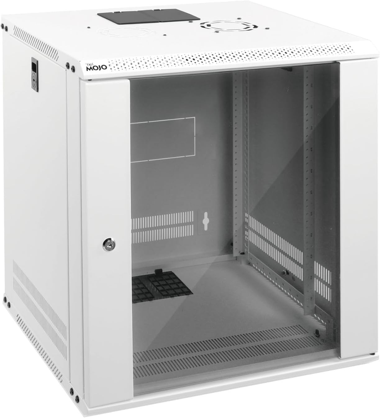 12U Wall Mount Rack Network Cabinet for 19" IT Equipment,with Lockable Glass