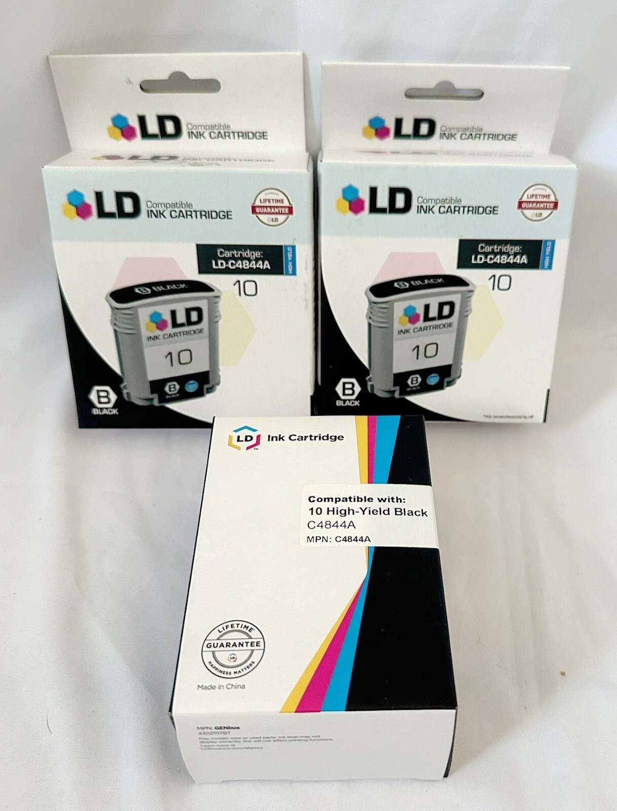 Printer Ink Lot 3 HP 74 75 Black Color LD Replacement Cartridges Unopened NOS