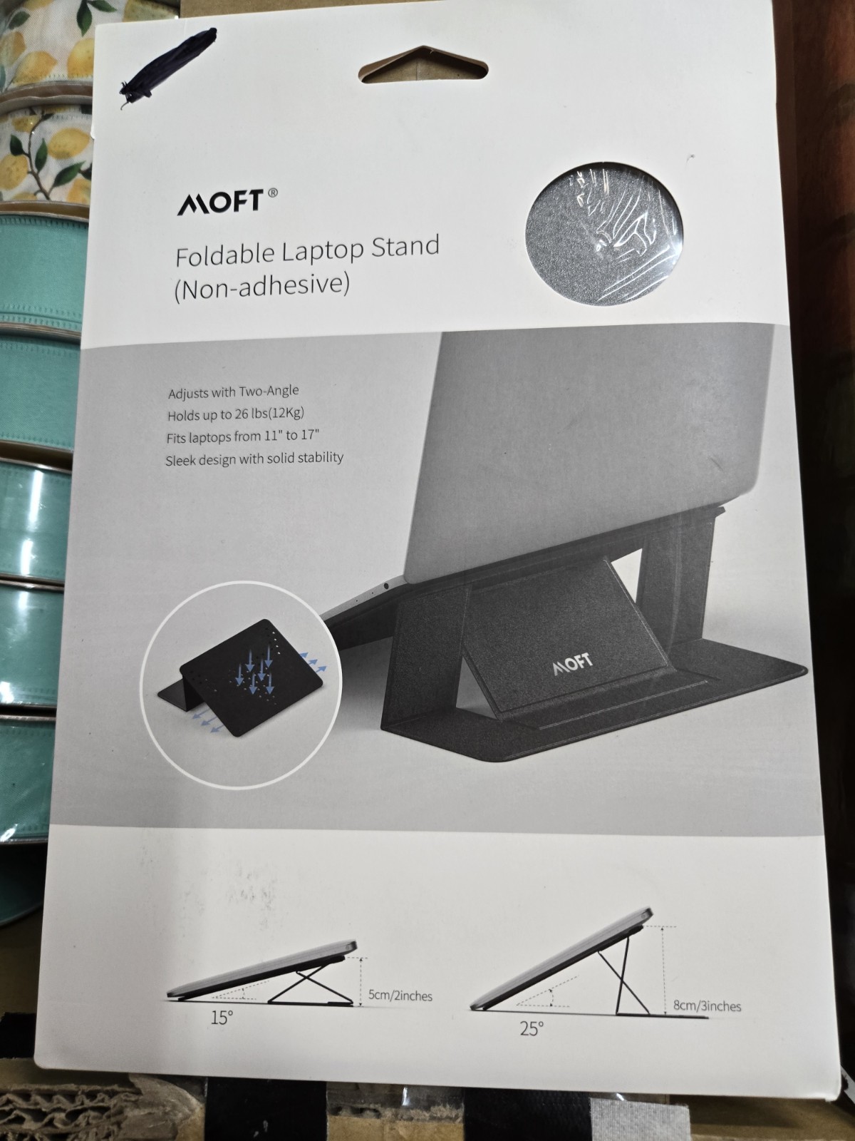 MOFT FOLDABLE LAPTOP STAND (NON-ADHESIVE) FIT LAPTOPS 11"-17" ADJUST TWO ANGLES