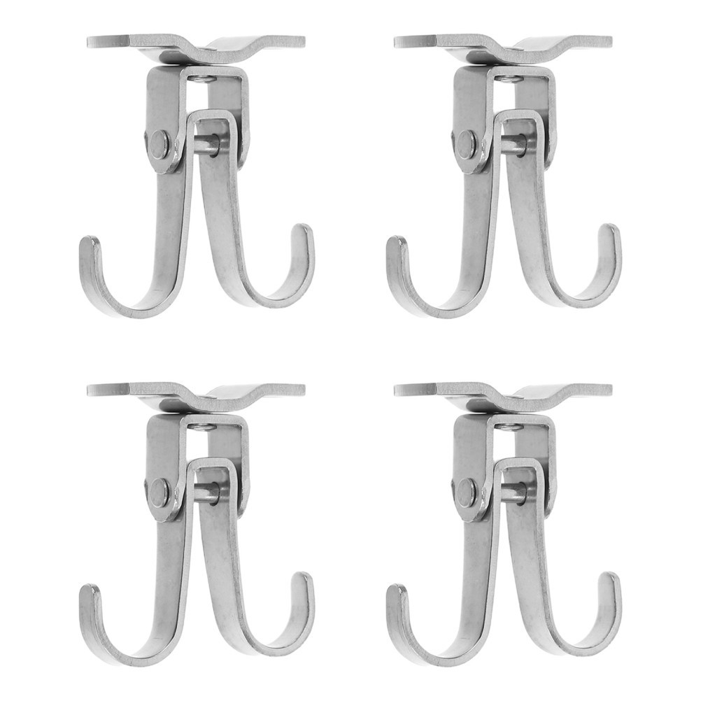 4 Pcs Heavy Duty Ceiling Hooks Stainless Steel Wall Mounting Plate Dual Hanger