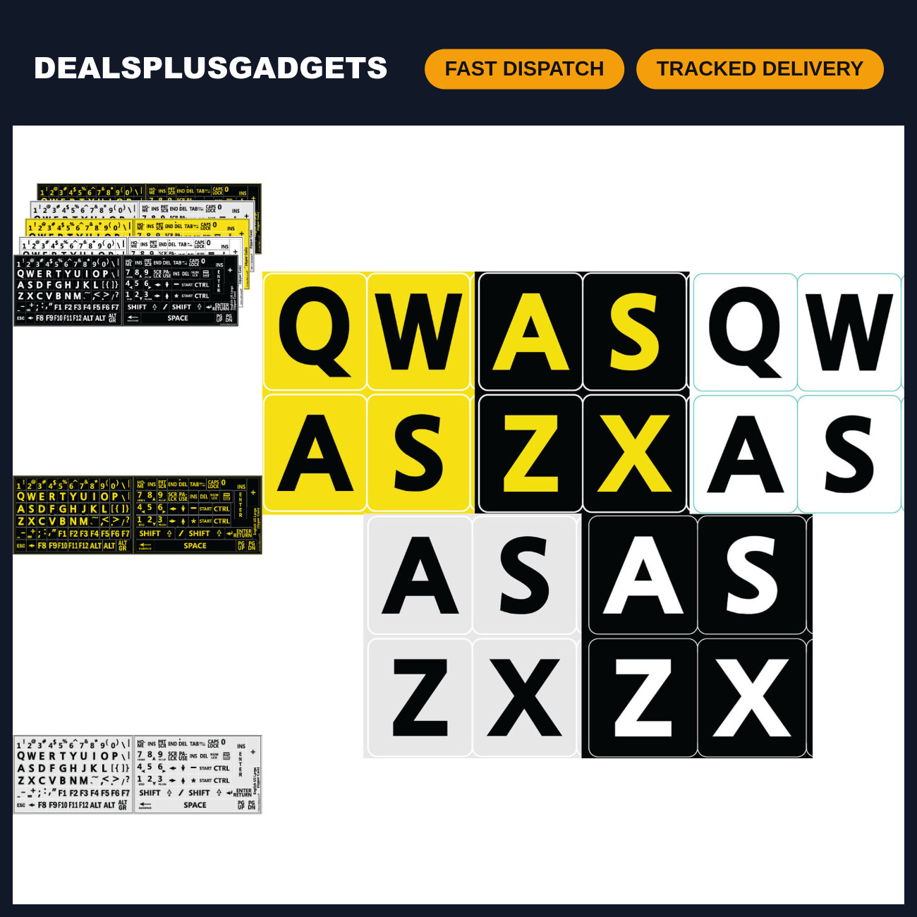 Large Print Bold Letters Keyboard Stickers - 5 Colors, Easy to Read, USA Layout