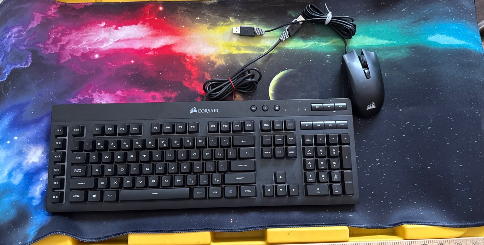 Corsair K55 RGB Wired  Keyboard + Harpoon  Wired Mouse 35 Inch Custom Mouse Pad
