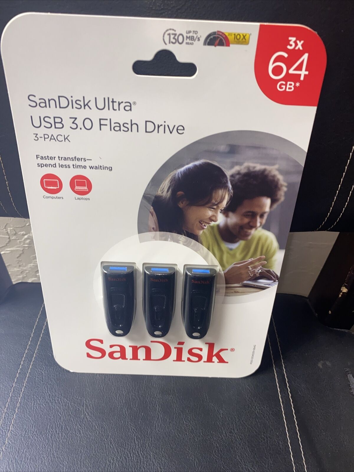 3 pack SanDisk 64gb USB 3.0 Flash Drive - Black NEW in Retail sealed carded pkg