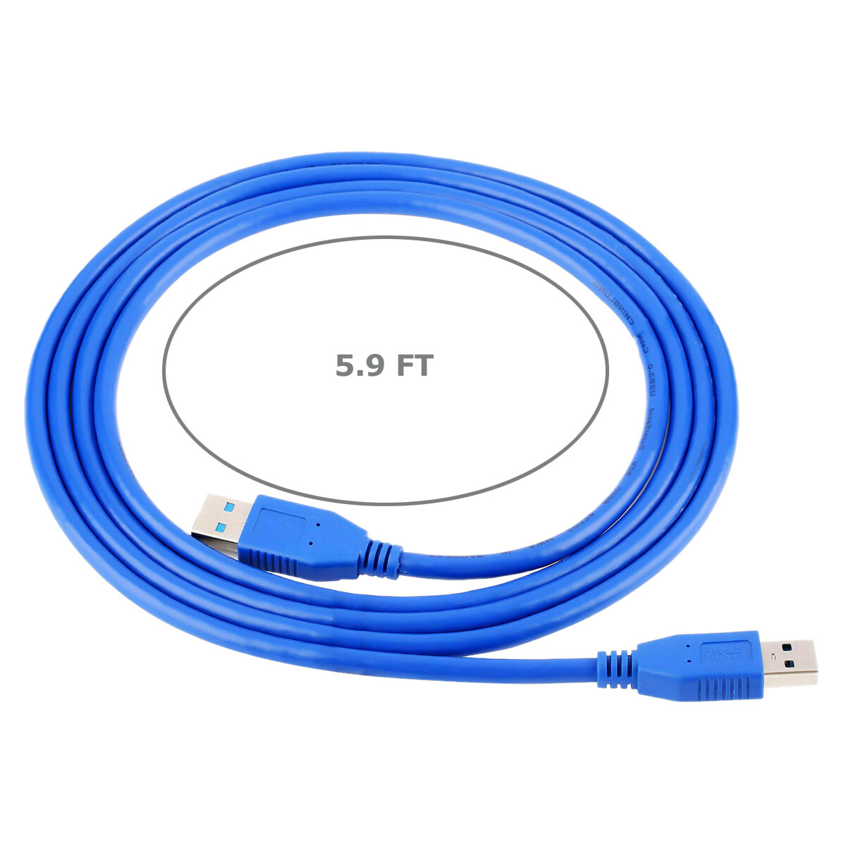1pcs USB 3.0 Male USB to Male Data Cable High Speed Data Cable Blue 6ft