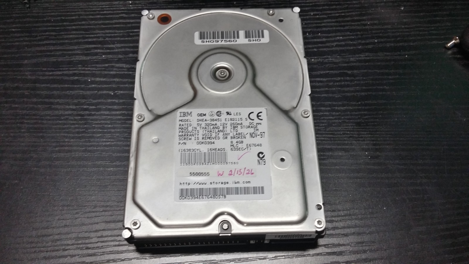 IBM DHEA-38451 8.5GB Internal 5400RPM IDE 3.5" HDD Tested/Erased ready to use