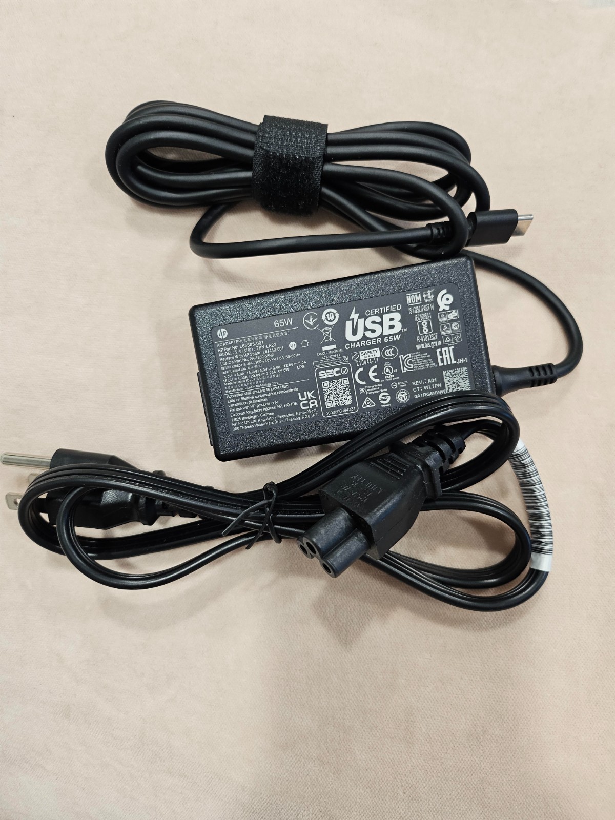 OEM HP 65W AC Adapter USB C for Chromebooks L65505-001