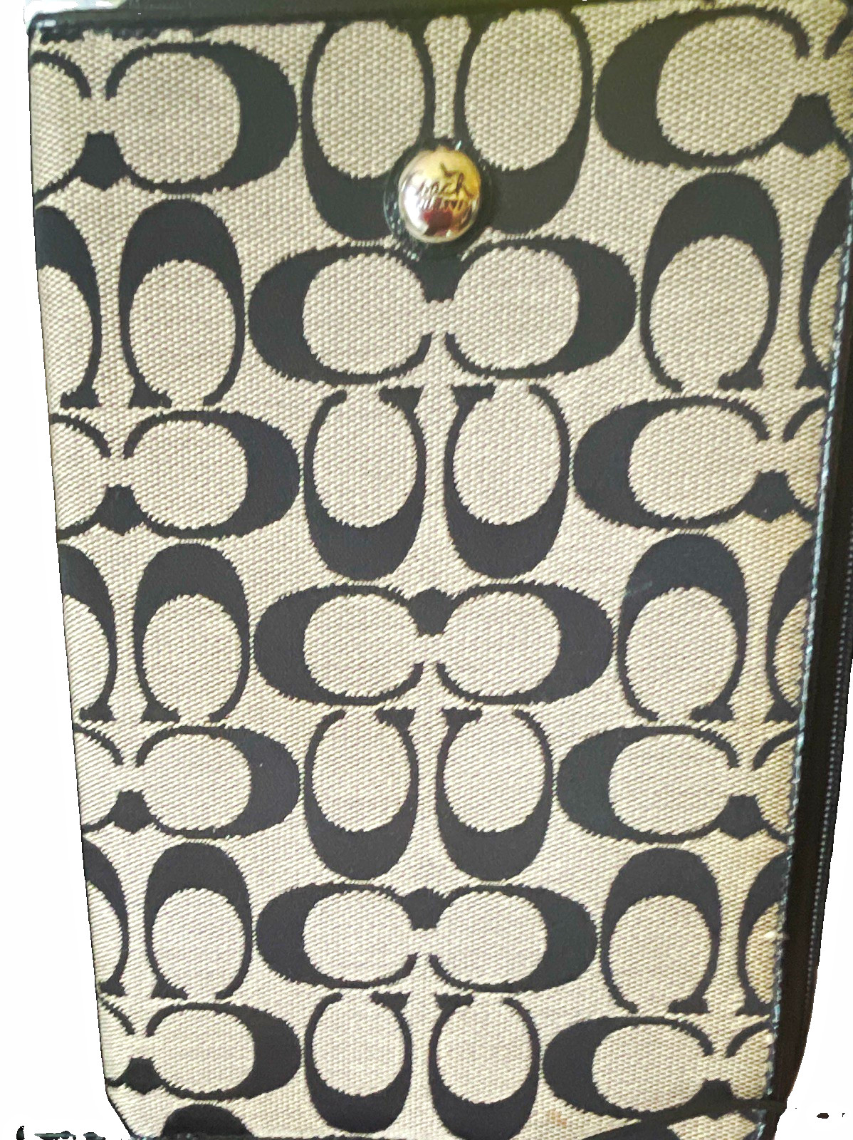 Coach Signature C Canvas Zipper 8in Tablet Sleeve Case Black/White F61575