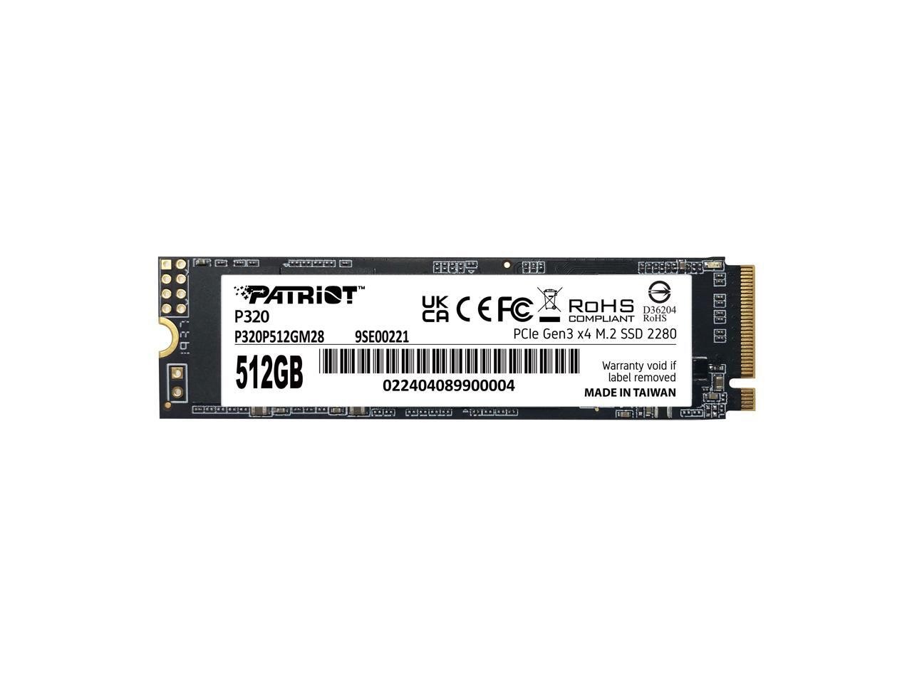 Patriot P320 M.2 2280 512GB PCI-Express 3.0 x4 Internal Solid State Drive (SSD)