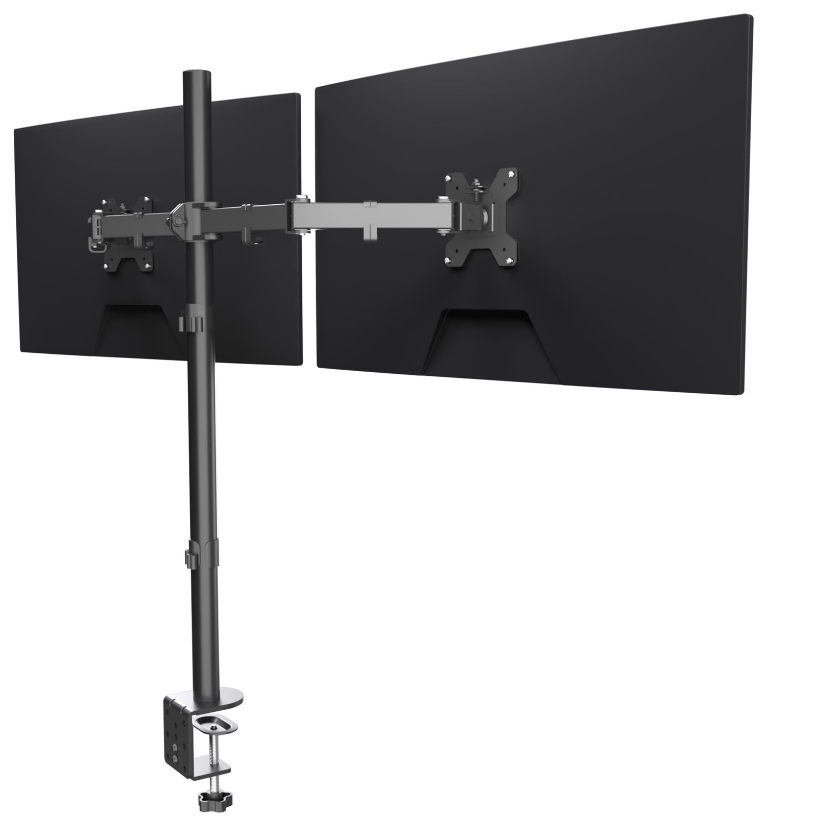 Suptek Dual Monitor Desk Mount, Adjustable Arm 17"-27", Black 