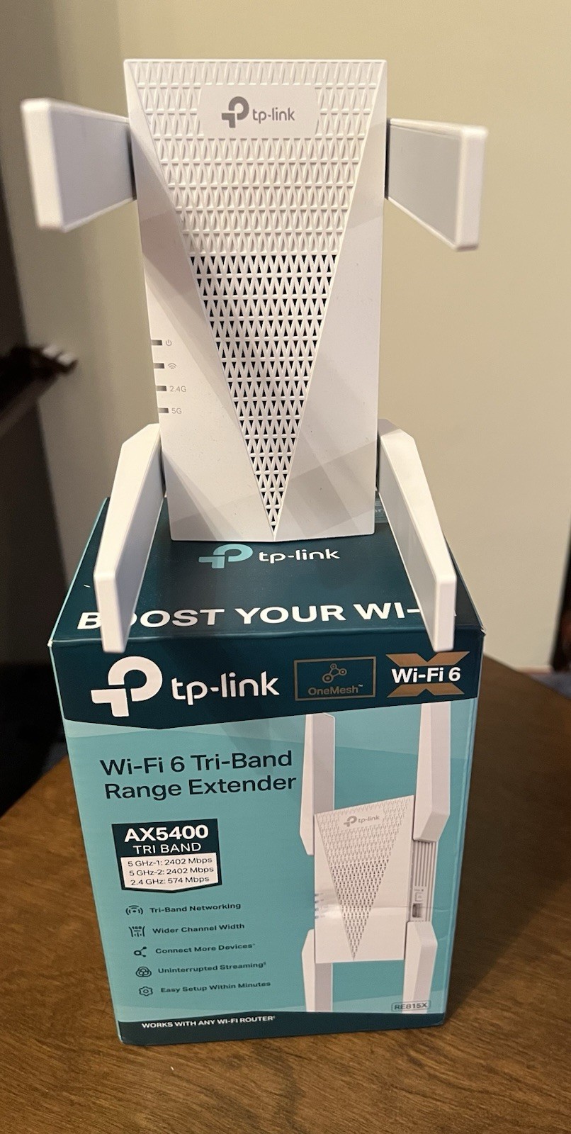 TP-LINK AX5400 Tri-Band Mesh Wi-Fi 6 Range Extender - White (RE815X)