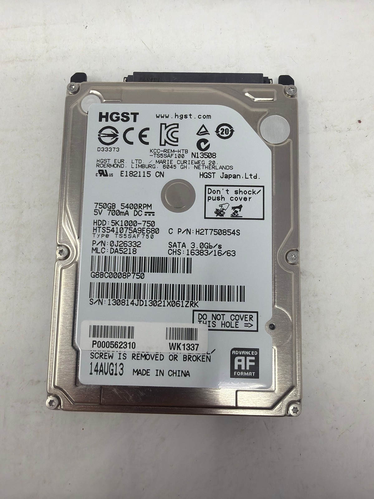 HGST HTS541075A9E680 750GB SATA Grade B