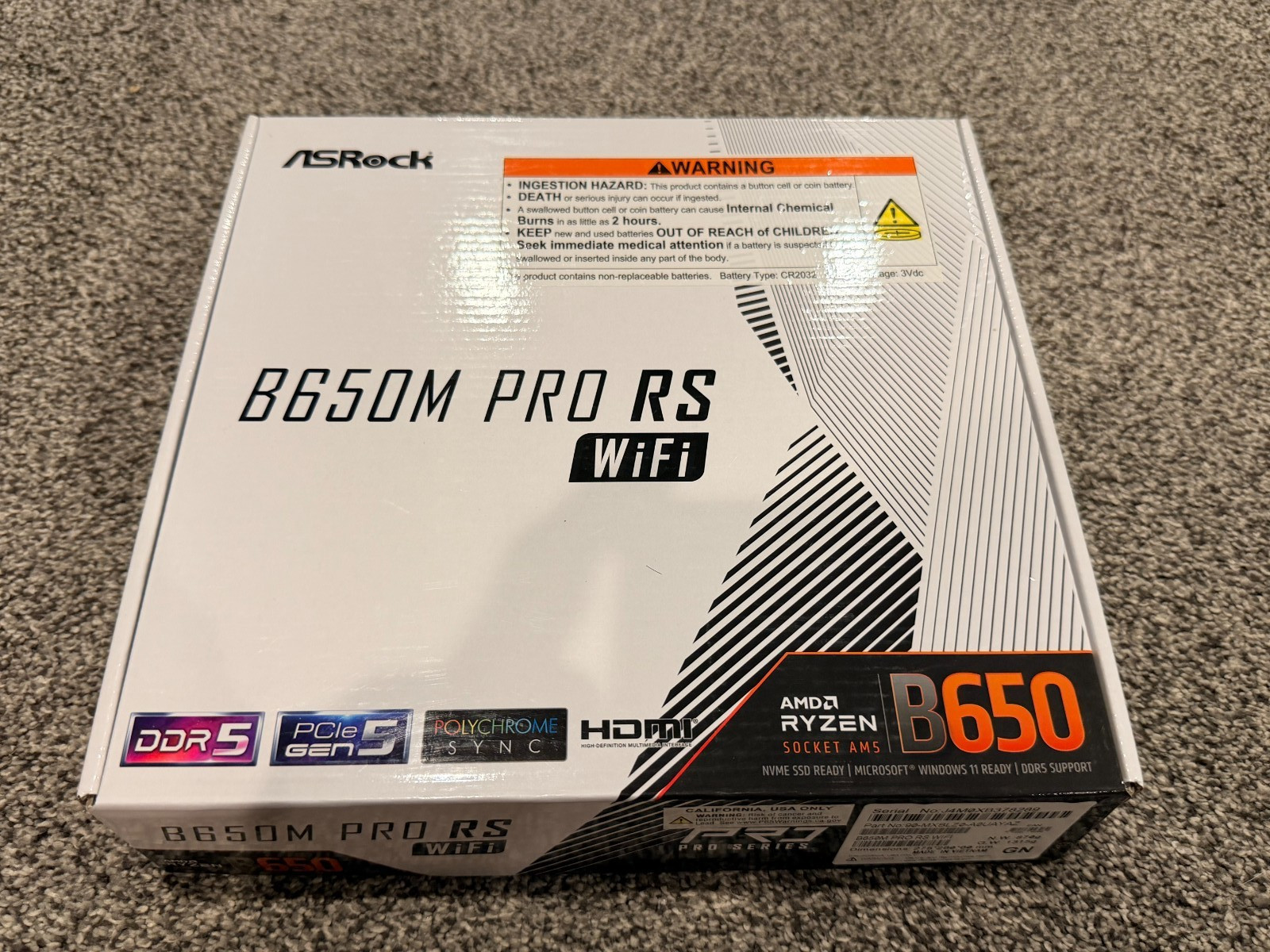 ASRock B650M Pro RS WiFi Motherboard – New