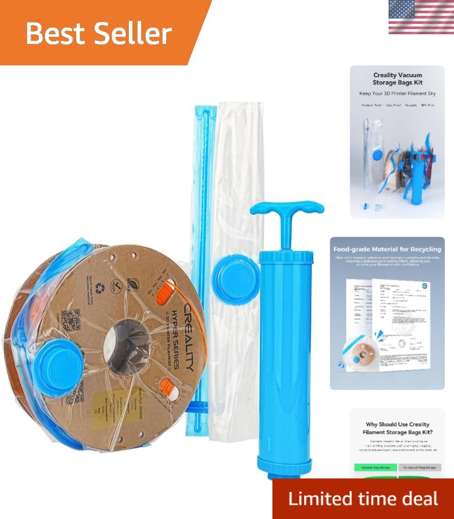 10 Filament Vacuum Storage Bags with Hand Pump - Essential 3D Printing Support
