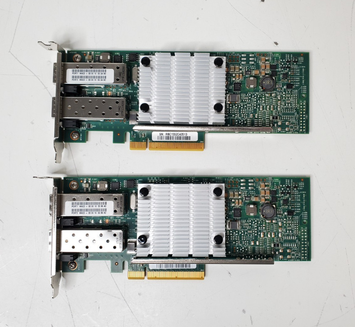 2x Broadcom Dual-Port 10 Gigabit Ethernet (10GbE) SFP+ NIC (BC0210406-01)