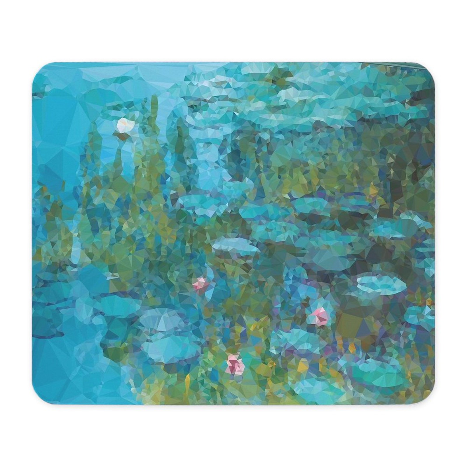 CafePress Monet Water Lilies Low Poly Mousepad  (149600707)