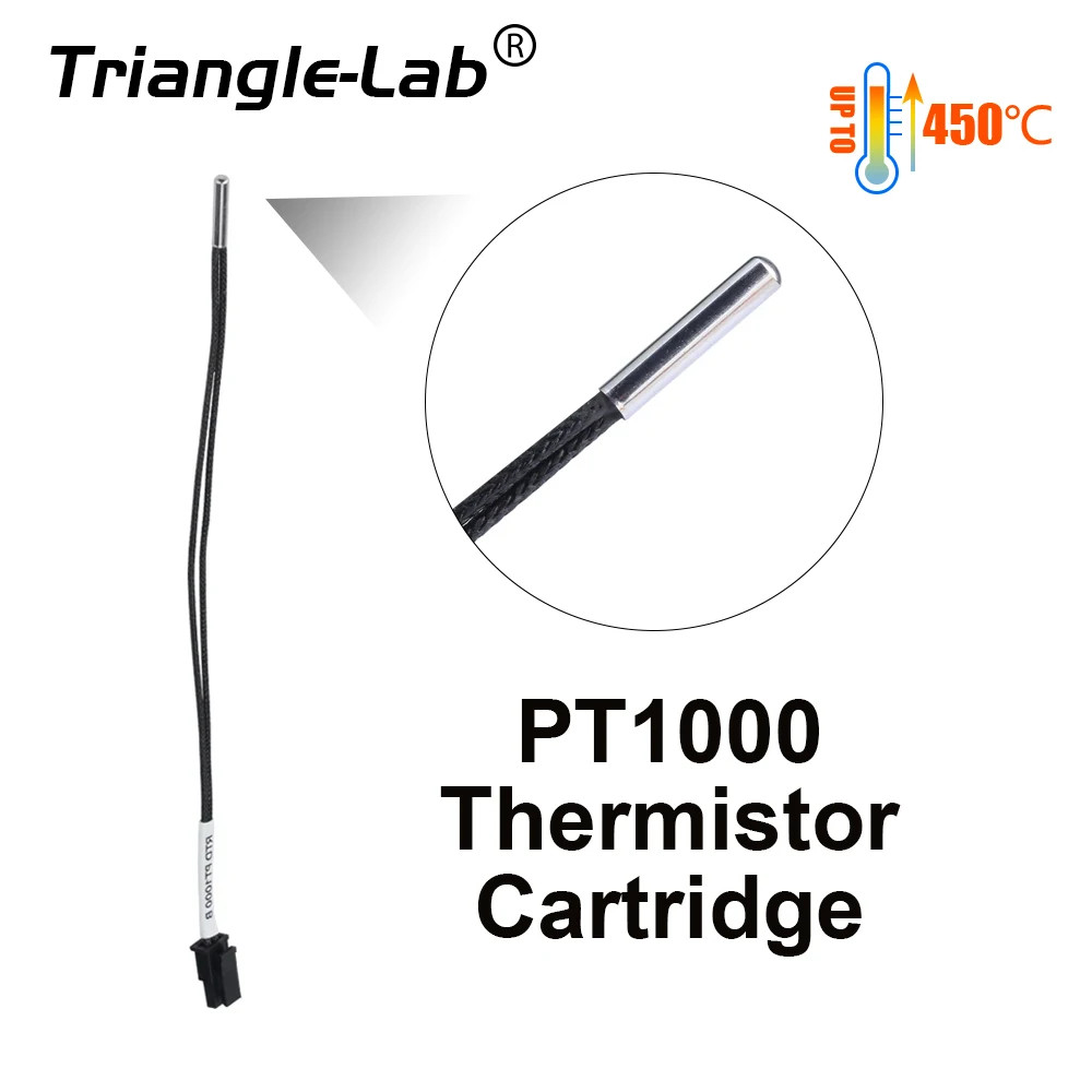 Trianglelab PT1000 Thermistor Cartridge for V6/Volcano Hotend Up to 450°C