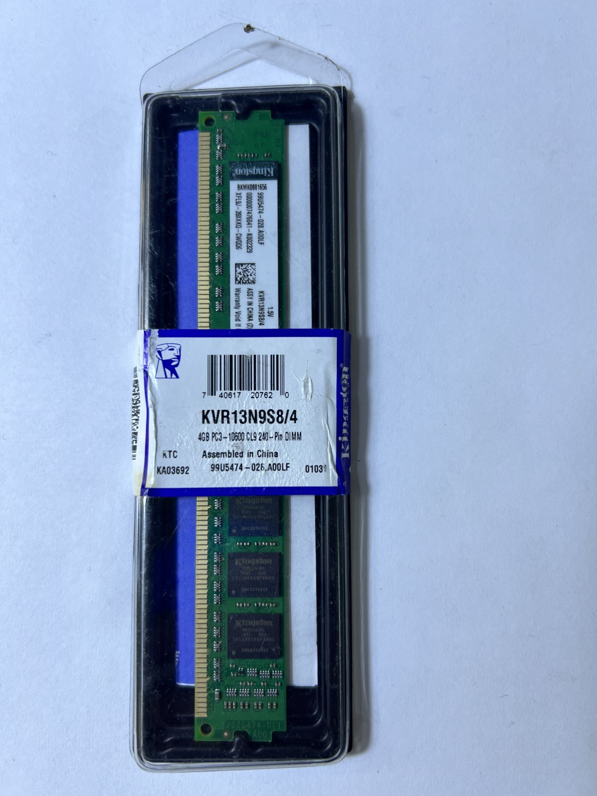 NEW Kingston Technology KVR13N9S8/4 Memory Module, 4GB 1333 MHz 240-Pin DIMM VLP