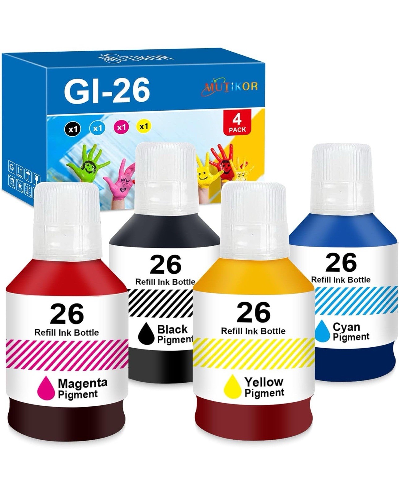 4 colors GI-25 Ink Filled Bottle for use Canon PIXMA GX1020 GX1050 GX2020 GX2050