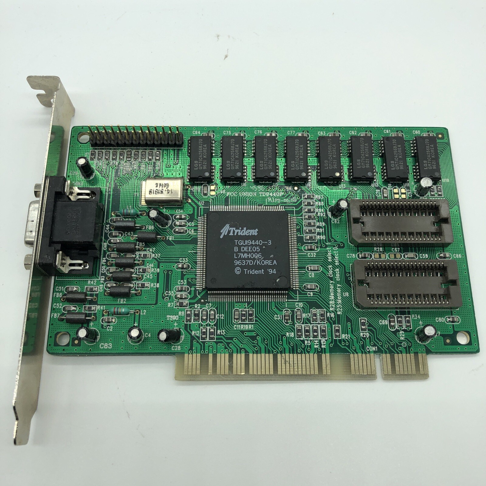 TRIDENT TGUI 9440 1MB  PCI VGA DOS RETRO GAMING VIDEO CARD Exp to 2mb Vintage