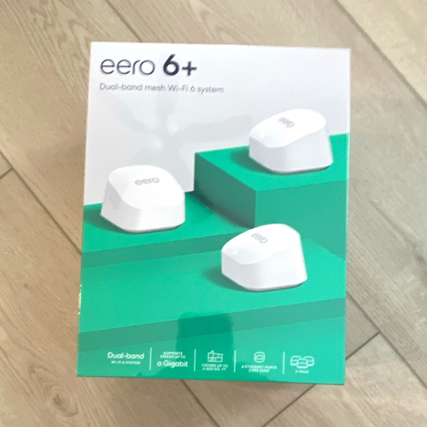 eero 6+ Dual-Band Mesh Wi‑Fi 6 Router System 3-Pack White 1200 Mbps