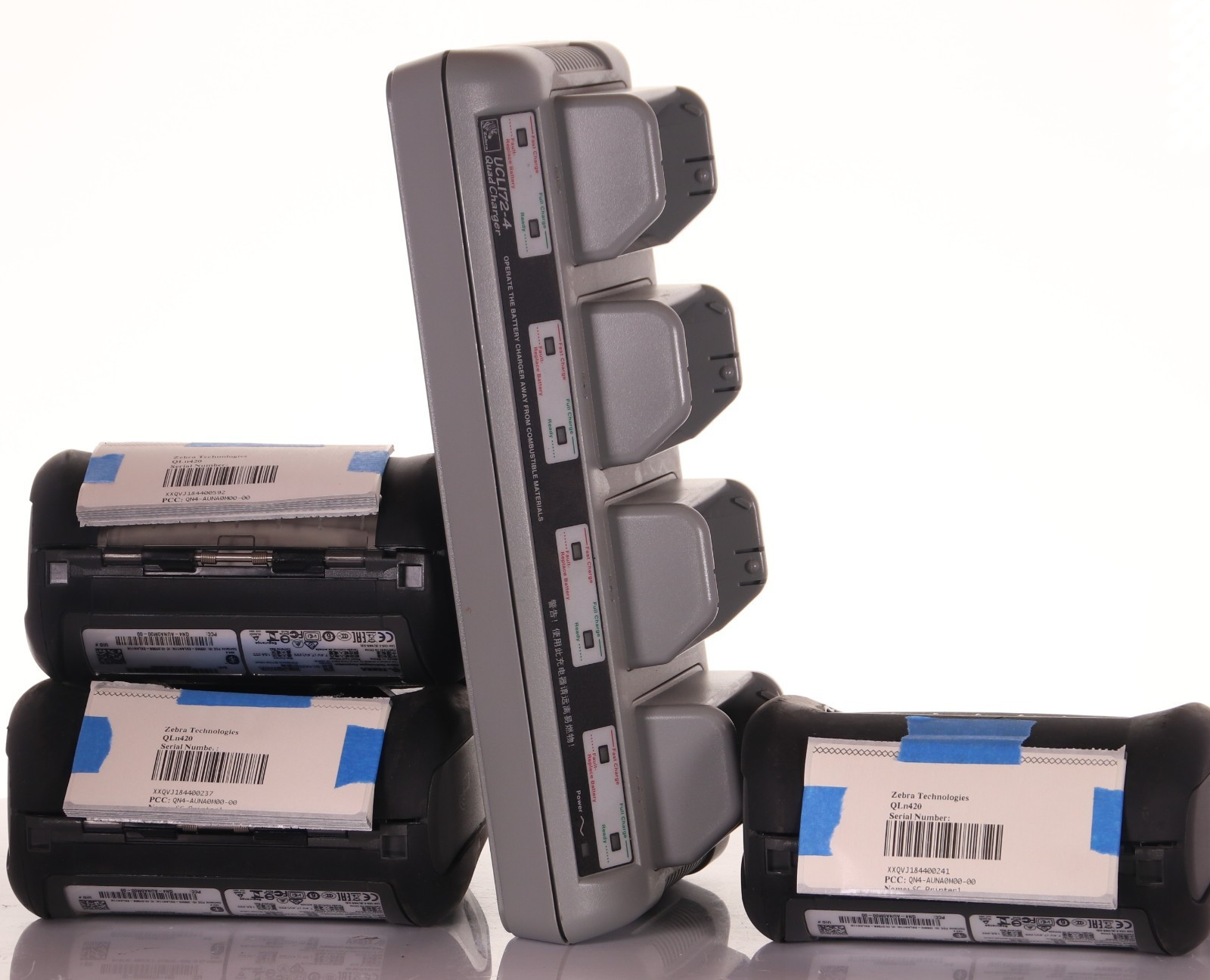 Lot of 3 Zebra QLN420 Mobile Direct Barcode Label Thermal Printer *Read Note*