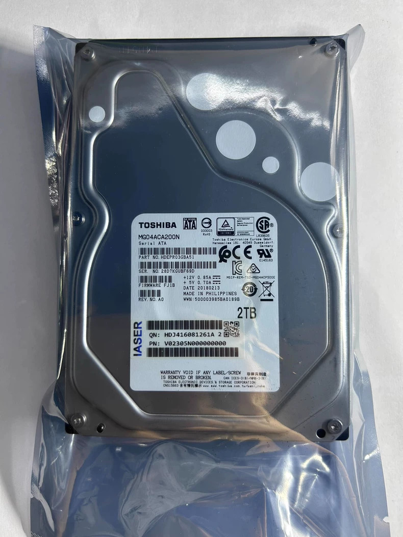 Toshiba MG04ACA200N 2TB 6Gbps 3.5" 7.2K RPM Enterprise SATA F/S Hard Drive